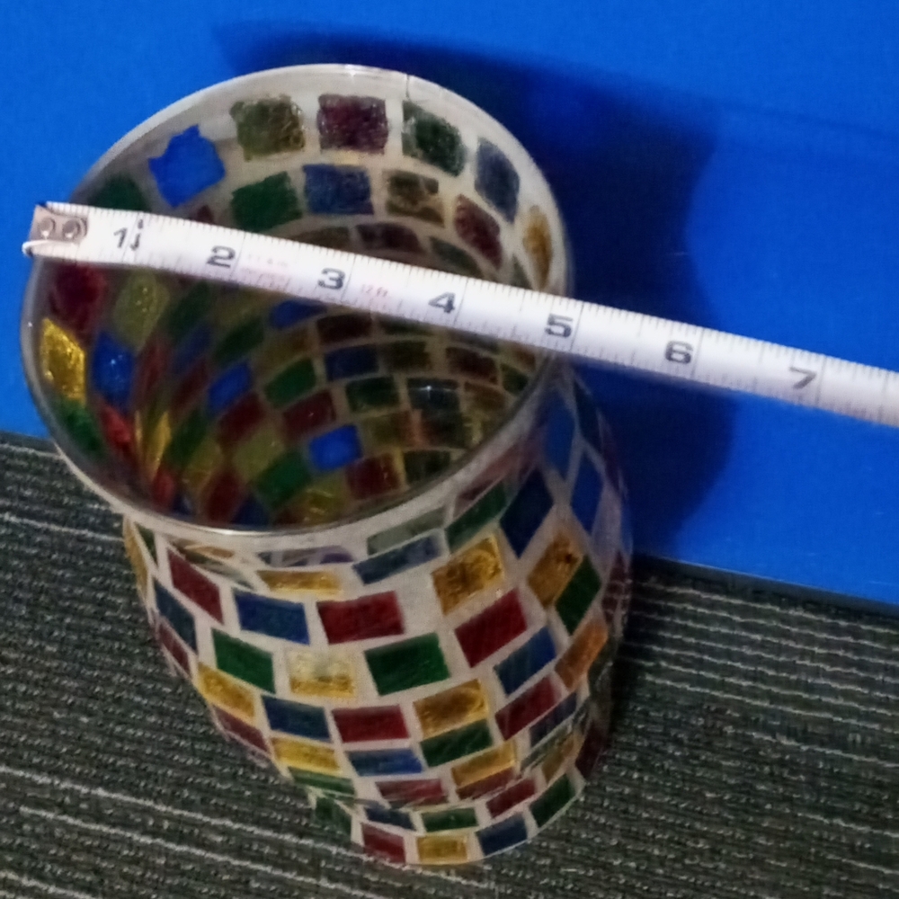 Mosaic Multicolor Vase vintage 1955 11×5 - Picture 6 of 8